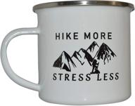 funny enamel camping coffee stress logo