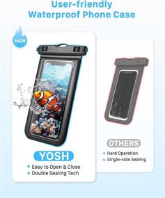 img 2 attached to 📱 YOSH Waterproof Phone Case: Universal Waterproof Phone Pouch IPX8 Dry Bag for iPhone 12, 11, SE, X, 8, 7, 6, Galaxy S20, Pixel - 6.8" Compatibility, Perfect for Beach, Kayaking, Bath, and Travel - Black"