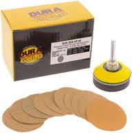 🪚 dura-gold premium 2" gold hook & loop sanding discs variety pack box - 40, 60, 80, 120, 220, 320, 400, 600, 800, 1000 grit (5 sheets each, 50 total) with drill backing plate – ideal for automotive and woodworking projects логотип