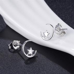 img 3 attached to 🌟 FarryDream 925 Sterling Silver Star Moon Stud Earrings: Ideal Christmas Gifts for Women and Teen Girls