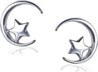 🌟 farrydream 925 sterling silver star moon stud earrings: ideal christmas gifts for women and teen girls logo