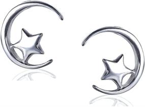 img 4 attached to 🌟 FarryDream 925 Sterling Silver Star Moon Stud Earrings: Ideal Christmas Gifts for Women and Teen Girls