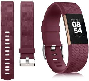 img 3 attached to 4-пак Tobfit спортивных браслетов, совместимых с Fitbit Charge 2 - запасные браслеты для женщин и мужчин в размерах Small/Large.