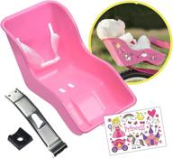 🚲 sticky lil fingers: doll bike seat - secure and easy to install doll carrier attachments for 18 inch dolls - lap buckle for safety - includes 32 diy decorating stickers logo