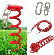 🐶 pestairs 360° no tangle dog tie out cable and stake - heavy duty spiral yard stake and leash for small to large dogs or two dogs up to 125 lbs - 30ft dog chain leash for outdoor yard, camping, and park activities logo