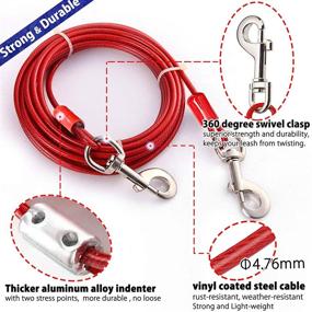 img 2 attached to 🐶 Pestairs 360° No Tangle Dog Tie Out Cable and Stake - Heavy Duty Spiral Yard Stake and Leash for Small to Large Dogs or Two Dogs Up to 125 lbs - 30ft Dog Chain Leash for Outdoor Yard, Camping, and Park Activities