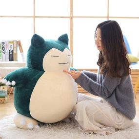 img 1 attached to 🐻 Плюшевая игрушка Jumbo Snorlax размером 50 см, мягкая кукла-подушка для детей, пушистая обнимашка, 19,7 дюймов/спящий, страдающий плюшевый пушистый зверь.