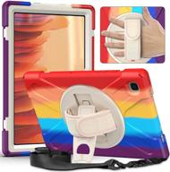 🌈 2020 samsung galaxy tab a7 10.4 case – tsq cute case for kids girls boys with stand, hand strap & shoulder strap – heavy duty shockproof cover for samsung a7 tablet sm-t500 sm-t505 – rainbow logo