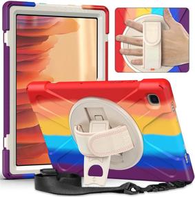 img 4 attached to 🌈 2020 Samsung Galaxy Tab A7 10.4 Case – TSQ Cute Case for Kids Girls Boys with Stand, Hand Strap & Shoulder Strap – Heavy Duty Shockproof Cover for Samsung A7 Tablet SM-T500 SM-T505 – Rainbow