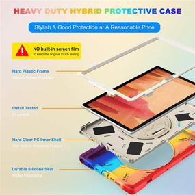 img 2 attached to 🌈 2020 Samsung Galaxy Tab A7 10.4 Case – TSQ Cute Case for Kids Girls Boys with Stand, Hand Strap & Shoulder Strap – Heavy Duty Shockproof Cover for Samsung A7 Tablet SM-T500 SM-T505 – Rainbow