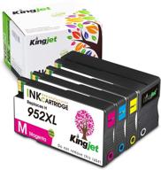 kingjet compatible ink cartridge replacement for hp 952 952xl - works with officejet pro 🖨️ 8710 8720 7740 7720 8210 8216 8702 8715 8720 8725 8730 8740 printers - 4 pack logo