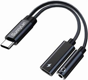 img 4 attached to 🎧 2-in-1 USB C to 3.5mm Headphone and Charger Adapter with USB C PD 60W Fast Charging - Compatible with Galaxy Note 20, S21 Ultra, S21+, S20 FE, Pixel 5/4/3 XL (Black)