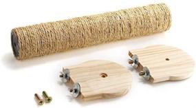 img 2 attached to kathson Cat Scratching Post: Natural Wood Cage-Hanging Pole for Cats, Sisal Claws, Funny Toy for Play, Climbing & Amusement