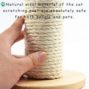 img 1 attached to kathson Cat Scratching Post: Natural Wood Cage-Hanging Pole for Cats, Sisal Claws, Funny Toy for Play, Climbing & Amusement