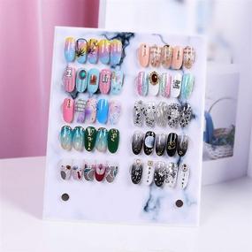 img 3 attached to 🎨 Kalolary Nail Art Display Stand: Magnetic Marble Nail Art Holder with Detachable Color Card Board for Acrylic False Tip Rack