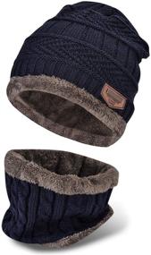 img 4 attached to Warm Winter Scarf Beanie Circle: 🧣 Trendy Boys' and Girls' Hats & Caps Accessories