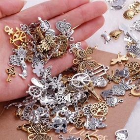 img 1 attached to 💍 JuanYa 160Pcs Mixed Jewelry Making Gold Silver Charms Bulk: Ancient Silver Metal Charms Pendants for DIY Bracelet and Necklace Making Supplies