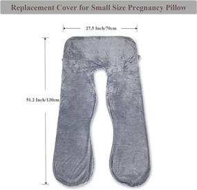 img 3 attached to 🤰 Soft Velvet U Shaped Pregnancy Pillow Cover - Replacement Maternity Pillowcase for Small Size 27.5" x 51.2