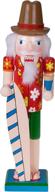 🎅 clever creations snowboarding santa 15 inch classic wood nutcracker, festive christmas decoration for shelves and tables логотип