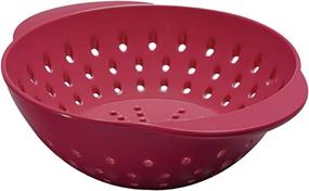 img 3 attached to 🍓 Tovolo Mini Berry Wash Strainer With Easy Grip Handles - Small Food Colander for Berries & Fruit, Melamine Drainer to Prevent Fruit Bruising, Cayenne Red