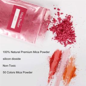img 1 attached to 🎨 Mica Powder by POZEAN - 50 Vibrant Colors for Lip Gloss, Epoxy Resin, Glittering Resin, Soap Making, Painting, Bath Bomb DIY, Candle Making, Slime DIY, Nail Polishes, and More! Each Bag Contains 0.18oz/5g