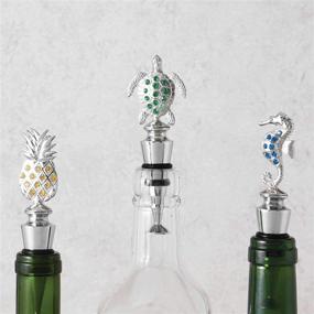 img 1 attached to 🍾 Wine Things Sparkling Crystal Horseshoe Wine Stopper with Zinc Alloy and Beverage Bottle Preserver