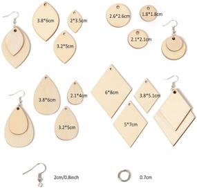 img 3 attached to 120-Piece Unfinished Wooden Earrings Making Kit with Blank Teardrop Pendants, 100 Earring Hooks, and 100 Jump Rings for DIY Jewelry Earring Making