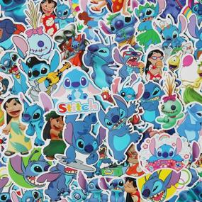 img 3 attached to 🌺 Lilo & Stitch Laptop Stickers, Car Bumper Stickers, Motorcycle Bicycle Luggage Decal Graffiti Patches Skateboard Stickers for Teens - 50PCS (Lilo & Stitch) - Vibrant Designs and Durable Quality