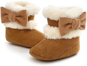 img 1 attached to COSANKIM Warm Winter Snow Booties for Newborn Baby 👶 Girls and Boys - Soft Anti-Slip Sole, Toddler Infant Prewalker Shoes