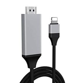 img 1 attached to 📺 [Сертифицированный Apple MFi] Lightning to HDMI HDTV TV AV Кабель Адаптер - 6.6ft 2K@60Hz, 1080P Digital AV Адаптер для iPhone/iPad/iPod на телевизоре/проекторе/мониторе - Не требуется электропитание.