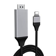 📺 [сертифицированный apple mfi] lightning to hdmi hdtv tv av кабель адаптер - 6.6ft 2k@60hz, 1080p digital av адаптер для iphone/ipad/ipod на телевизоре/проекторе/мониторе - не требуется электропитание. логотип