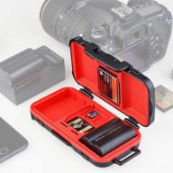 📷 lensgo camera battery memory card case: professional water-resistant anti-shock storage box for 2 camera batteries & multiple memory cards logo