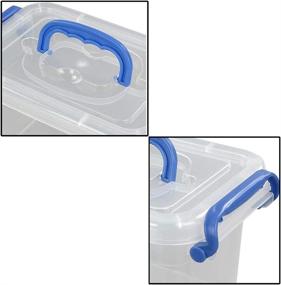 img 2 attached to 📦 EudokkyNA Mini Plastic Storage Bin Set of 6 - Clear 2 L Storage Box Bundle