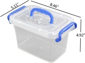 img 3 attached to 📦 EudokkyNA Mini Plastic Storage Bin Set of 6 - Clear 2 L Storage Box Bundle
