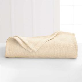 img 1 attached to 🛌 Martex Premium 100% Cotton Blanket: Warm and Cozy, All-Season Lightweight & Breathable, Textured, Twin Size, Natural Hue