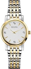 img 4 attached to ✨ Классический кварцевый женский наручный часы Bulova: элегантные стальные бриллиантовые часы