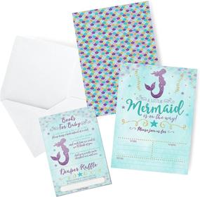 img 4 attached to Mermaid Invitation Sprinkle Invitations Envelopes