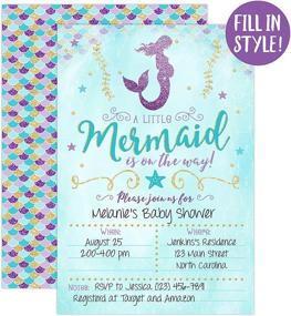 img 3 attached to Mermaid Invitation Sprinkle Invitations Envelopes
