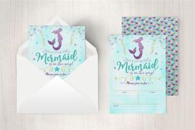 img 2 attached to Mermaid Invitation Sprinkle Invitations Envelopes