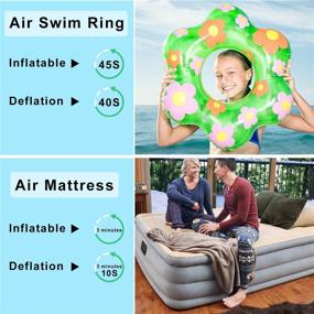 img 3 attached to 🔌 2 in 1 Electric Air Pump for Inflatables: Portable Quick-Fill Deflator/Inflator for Air Mattress, Swimming Rings, Airbeds, Water Toys - 110V AC & 12V DC, 3 Nozzles