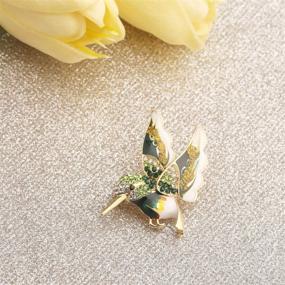 img 3 attached to 🌺 Bobauna Hummingbird Rhinestone Crystal Brooch Pin: Exquisite Green Enamel Jewelry for Women and Girls - A Perfect Hummingbird Gift!