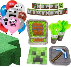 img 4 attached to 🎮 Unleash Creativity with the Minecraft Ultimate Supplies Decorations Tableware Set