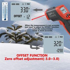 img 1 attached to 🌡️ Infrared Temp Thermometer for Cooking: Precise Range -58~788℉ (-50~420℃), with High/Low Temp Alarm & Adjustable Emissivity | MAX MIN DIF AVG, IR Laser Temp Gun (Not for Human Use)