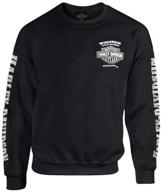🏍️ black harley-davidson men's lightning crest fleece pullover sweatshirt logo