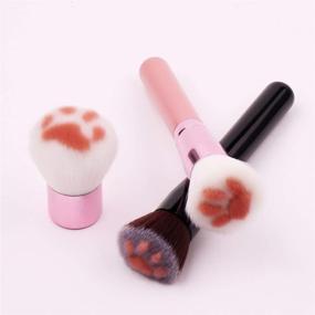 img 3 attached to 🐾 3Pcs Cat Paw Foundation Makeup Brush Set - Professional Cosmetic Brushes for Flawless Makeup Application: Foundation, Powder, Blush, Concealer, Contour