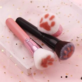 img 4 attached to 🐾 3Pcs Cat Paw Foundation Makeup Brush Set - Professional Cosmetic Brushes for Flawless Makeup Application: Foundation, Powder, Blush, Concealer, Contour