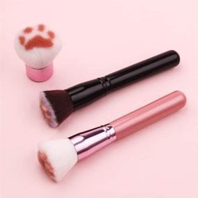 img 1 attached to 🐾 3Pcs Cat Paw Foundation Makeup Brush Set - Professional Cosmetic Brushes for Flawless Makeup Application: Foundation, Powder, Blush, Concealer, Contour