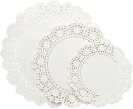 📦 150-count set of round lace paper doilies in 3 assorted sizes - ideal for food, cake, crafts (white) logo