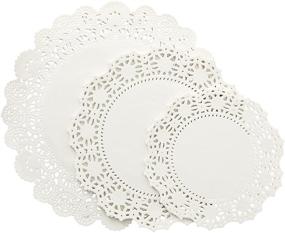 img 4 attached to 📦 150-Count Set of Round Lace Paper Doilies in 3 Assorted Sizes - Ideal for Food, Cake, Crafts (White)