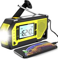 📻 outdoor emergency weather alert radio: hand crank, solar powered noaa weather radio with am fm, sos alarm, 2000mah cell phone charger, flashlight - ideal for camping, hiking, and emergencies logo